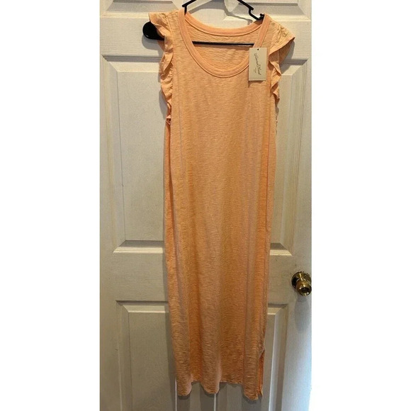 Universal Thread Dress Coral Orange Ruffle Tank Midi Sleeveless NWT Large - Picture 4 of 7